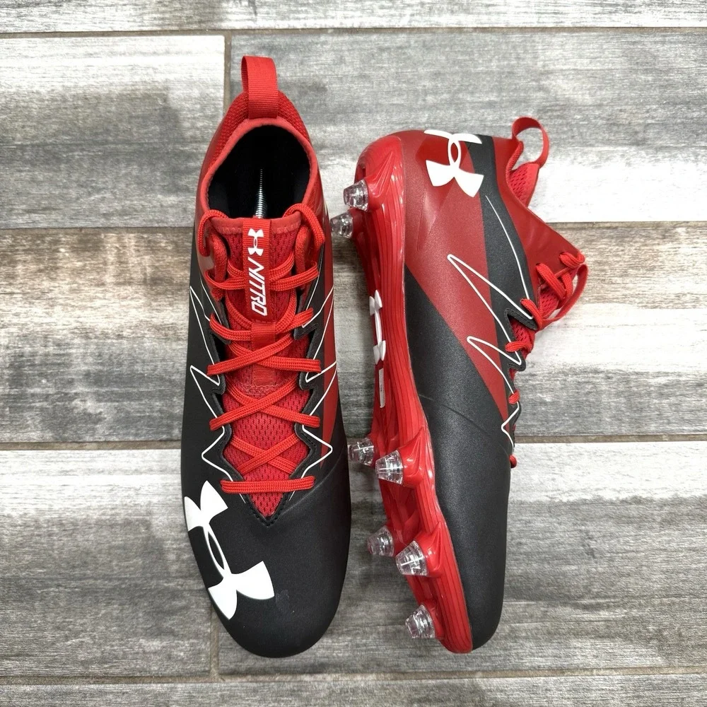 Under Armour‎ Nitro Mid SMS Sample Red Football Cleats 1269717-061 Sz 13 New